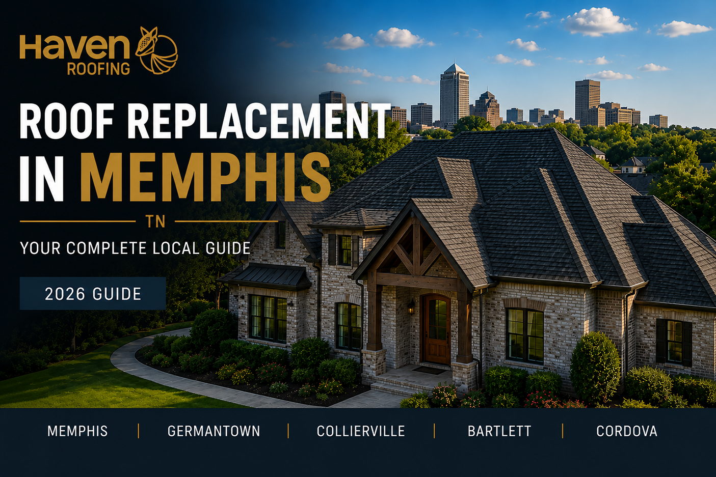 Haven Roofing consultant providing a roof replacement estimate to a homeowner in Memphis, TN.