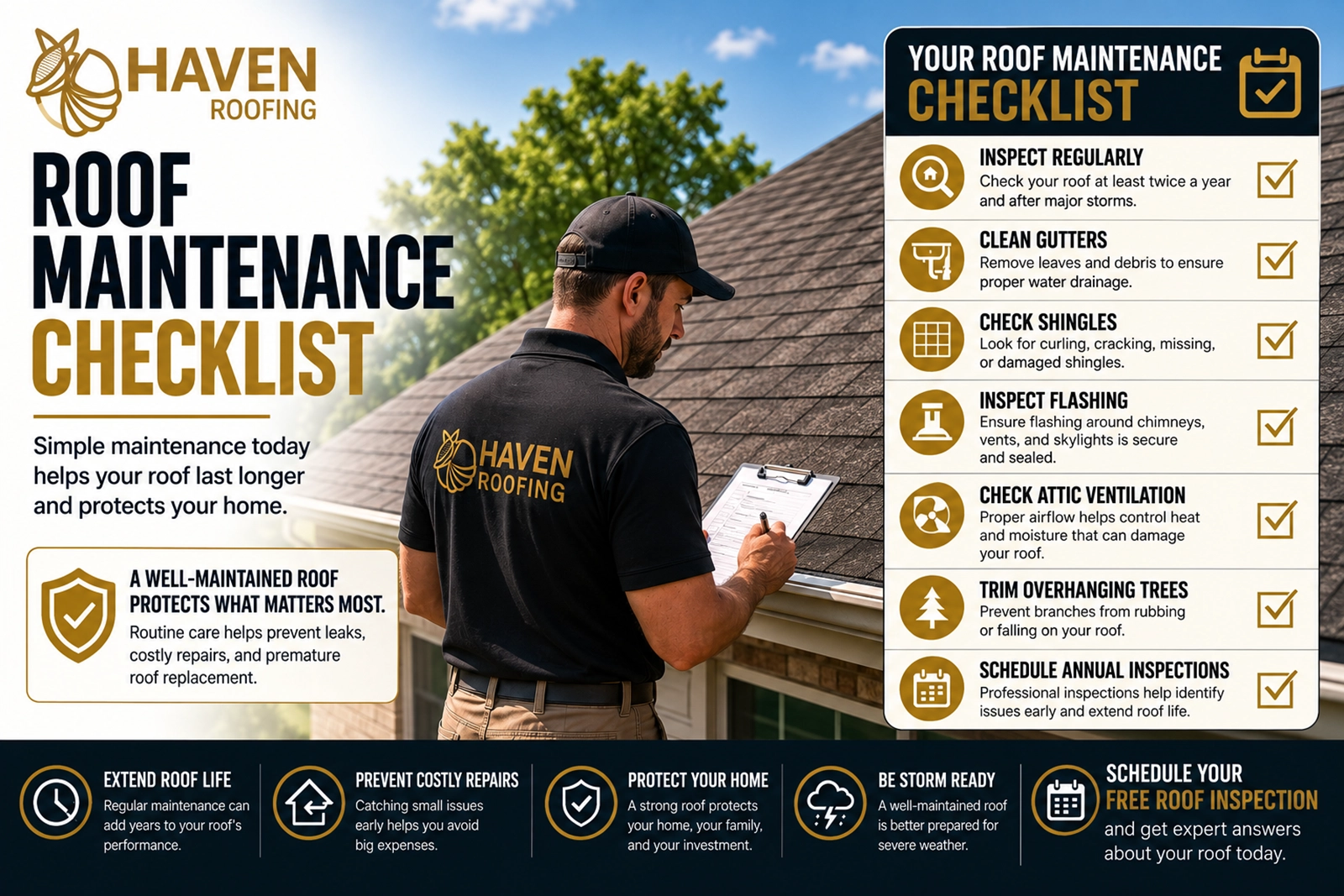 Haven Roofing consultant providing a roof replacement estimate to a homeowner in Memphis, TN.